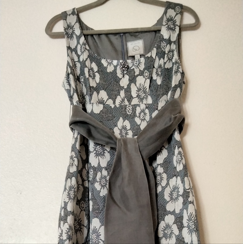 St John Couture Sleeveless Dress, Gray/Silver, Size 12